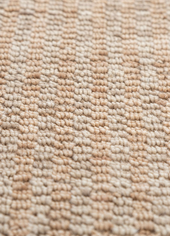 basis beige and brown wool hand loom Rug - CloseUp