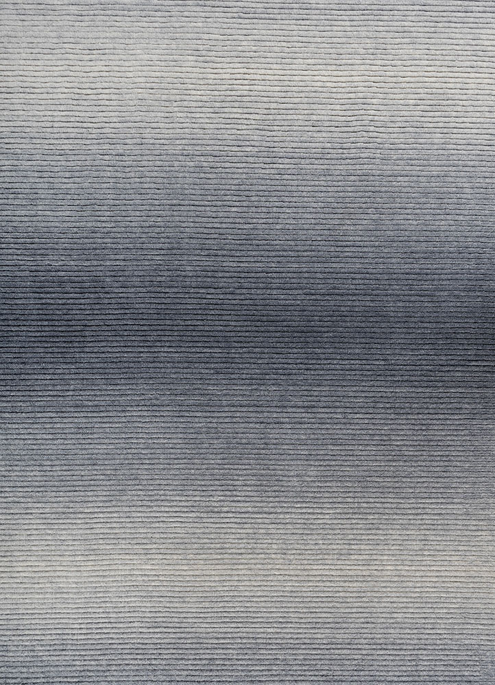 jean blue wool hand loom Rug - CloseUp