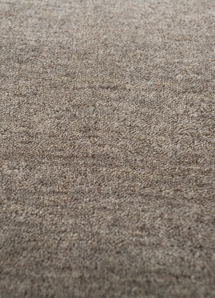 jean beige and brown wool hand loom Rug - CloseUp