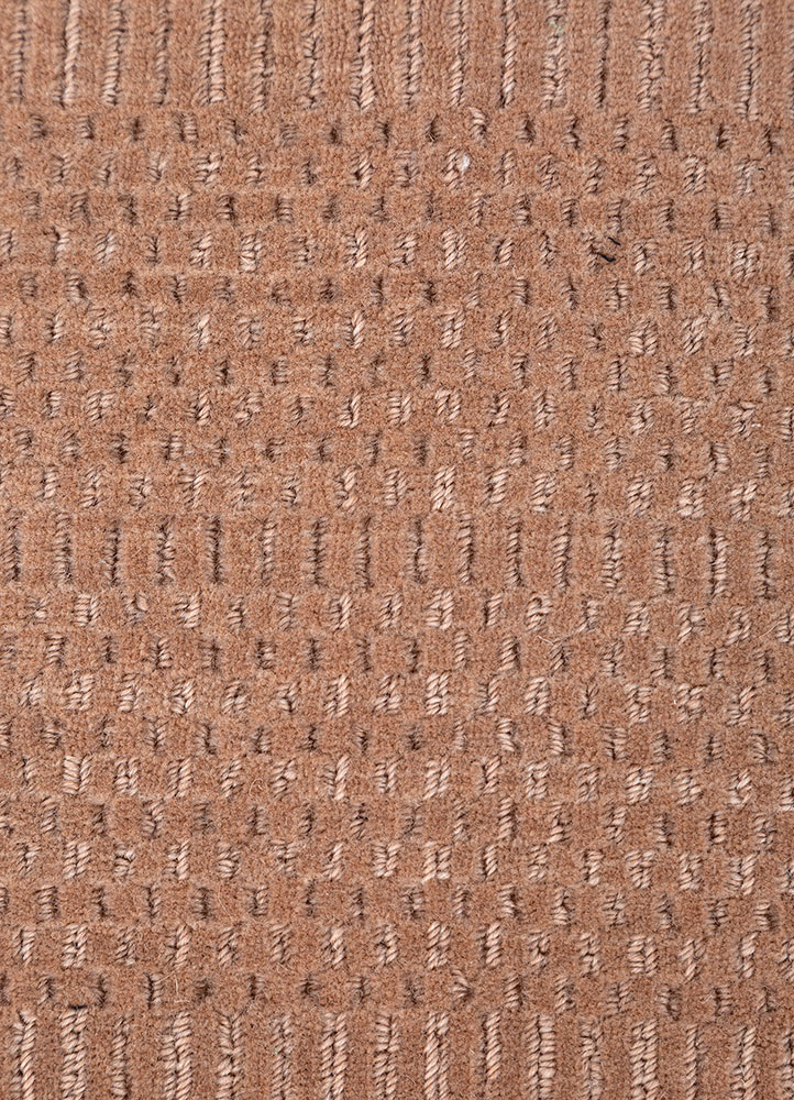 jean red and orange wool hand loom Rug - CloseUp
