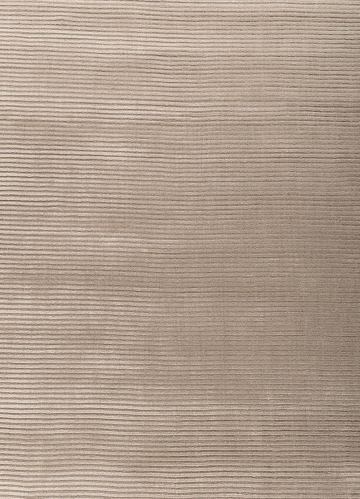 basis beige and brown wool and viscose hand loom Rug - CloseUp