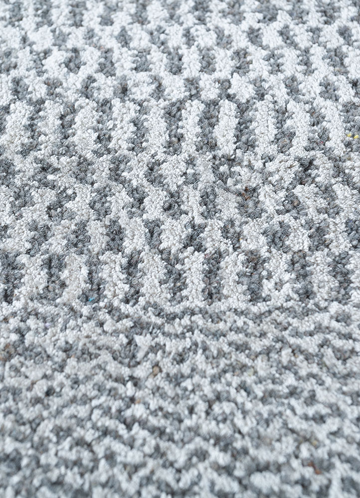 basis blue wool and viscose hand loom Rug - CloseUp