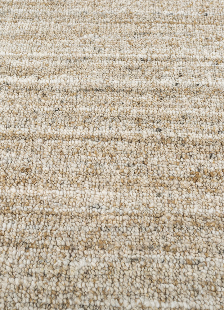 saga beige and brown wool and viscose hand loom Rug - CloseUp