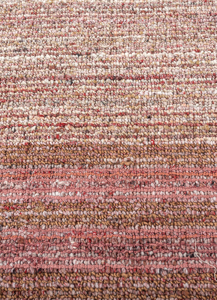 saga beige and brown wool and viscose hand loom Rug - CloseUp