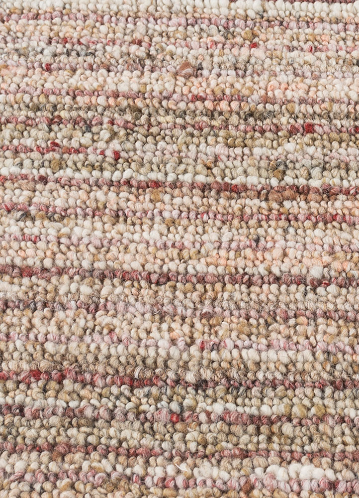 saga beige and brown wool and viscose hand loom Rug - CloseUp