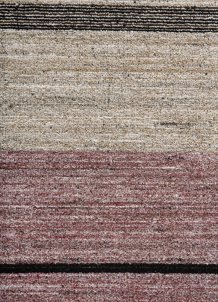 saga red and orange wool and viscose hand loom Rug - CloseUp