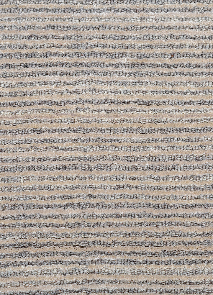 basis ivory wool and viscose hand loom Rug - CloseUp