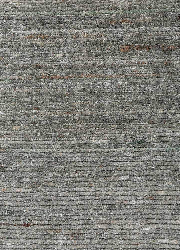 basis blue wool and viscose hand loom Rug - CloseUp