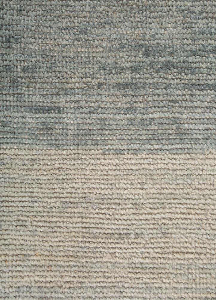 blythe blue wool hand knotted Rug - CloseUp
