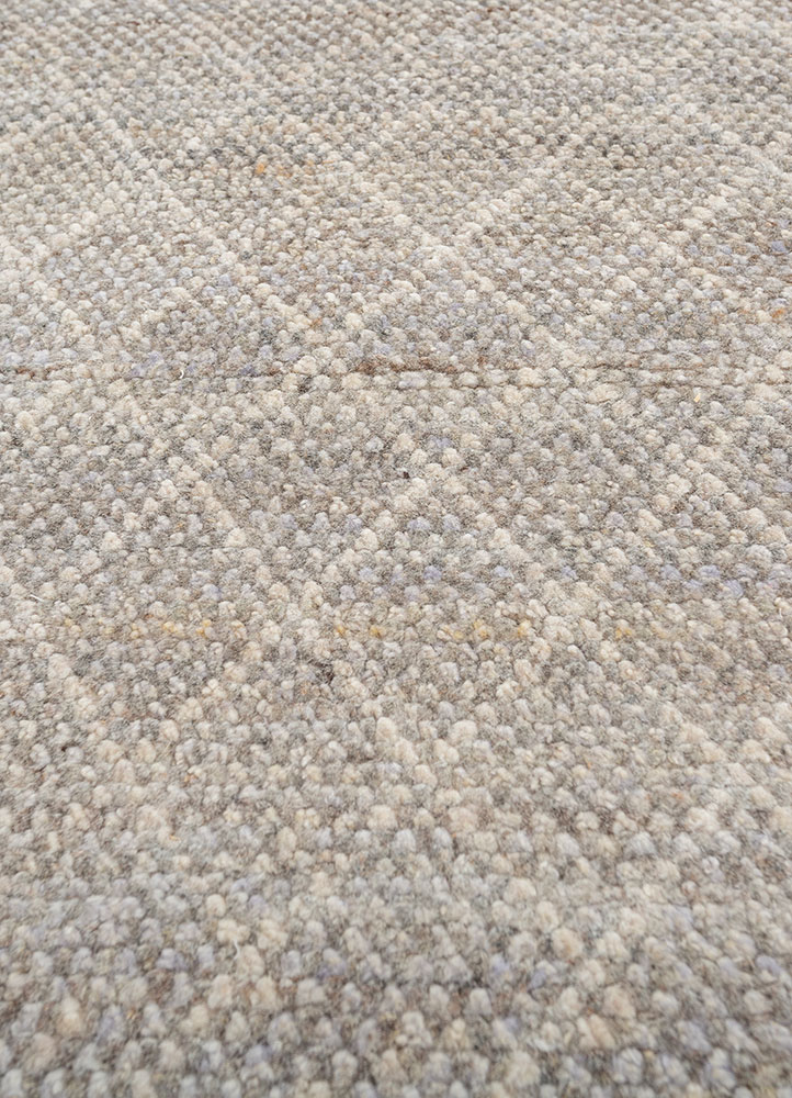 manifest beige and brown afghan wool hand knotted Rug - CloseUp