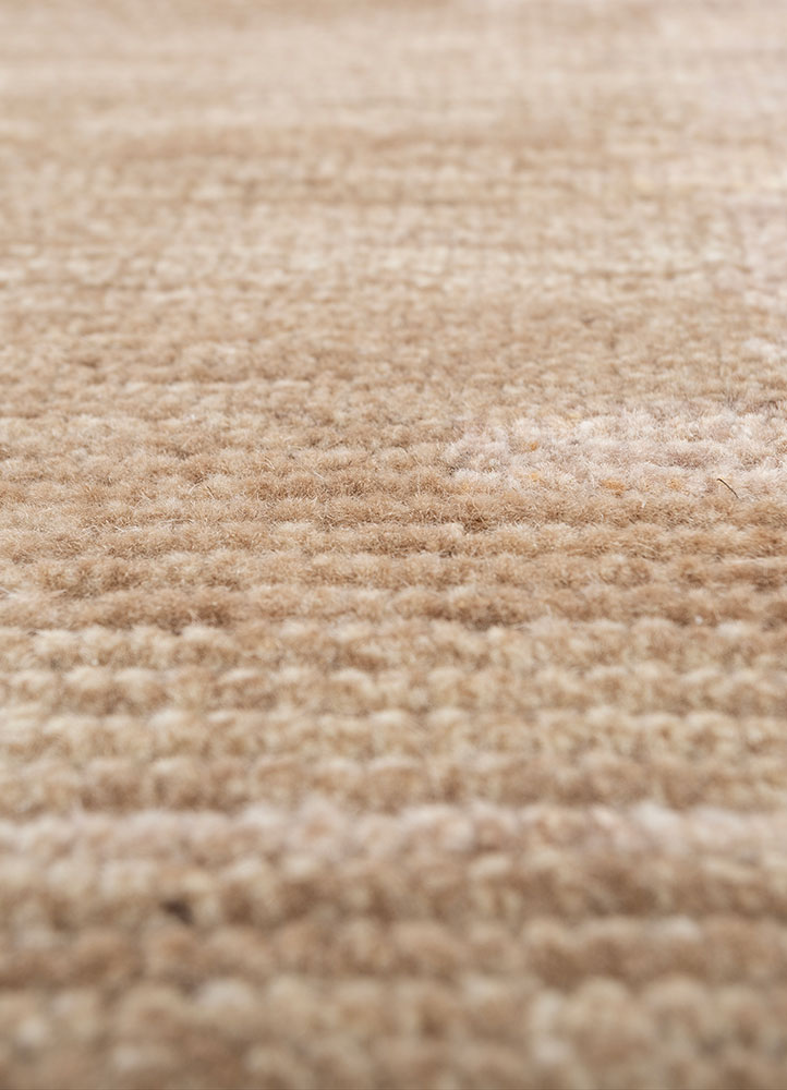 blythe beige and brown afghan wool hand knotted Rug - CloseUp
