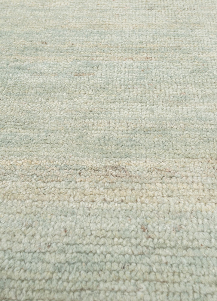 blythe green afghan wool hand knotted Rug - CloseUp
