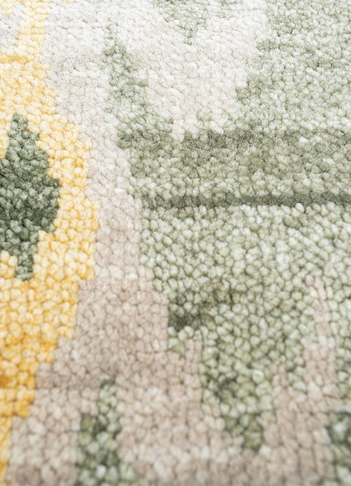 savana blue wool hand knotted Rug - CloseUp