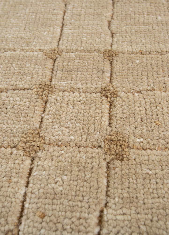 thyme ivory wool hand knotted Rug - CloseUp