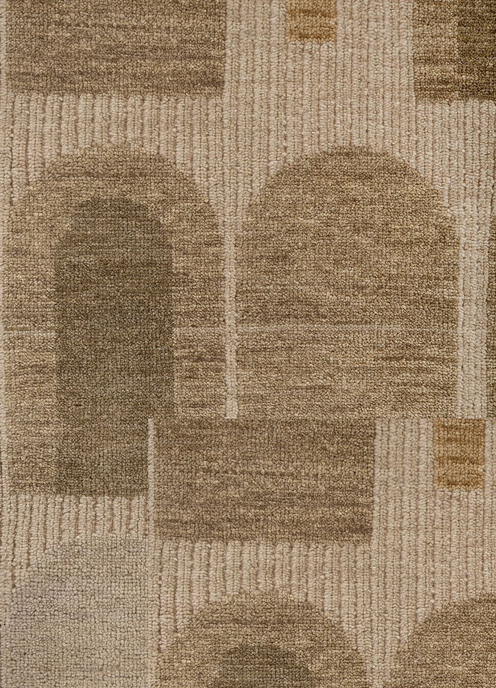 aprezo green wool hand knotted Rug - CloseUp