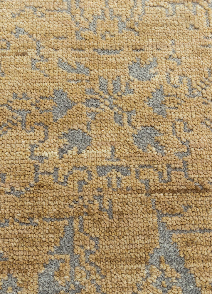 savana grey and black wool hand knotted Rug - CloseUp