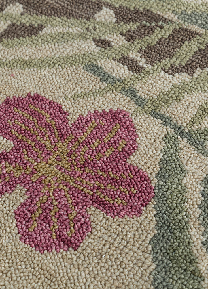 pansy multi wool hand knotted Rug - CloseUp