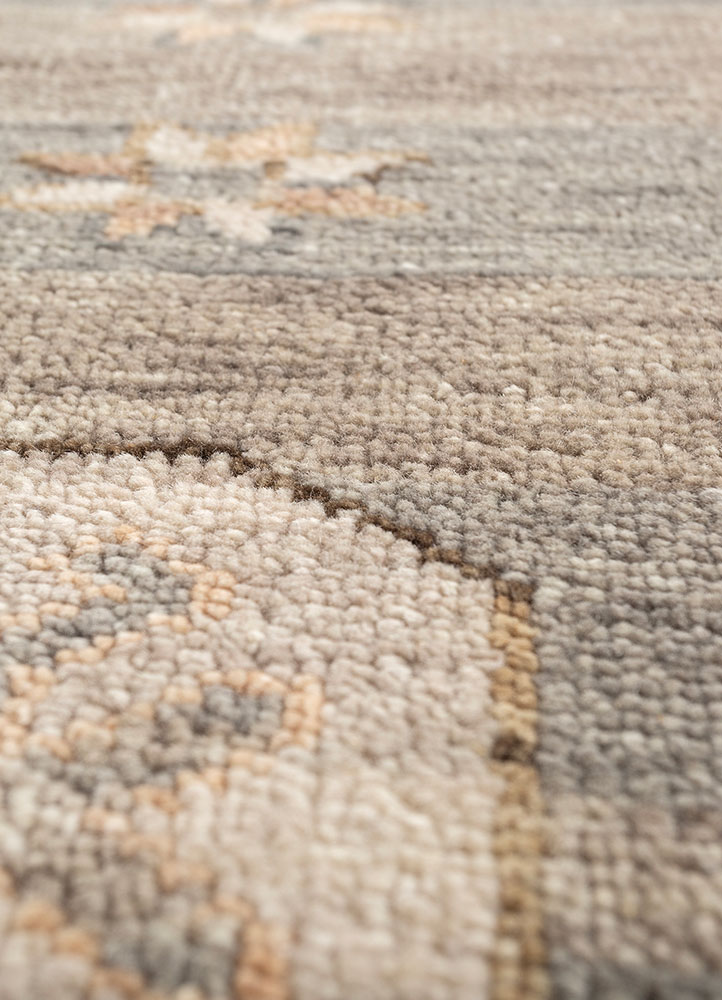 thyme blue wool hand knotted Rug - CloseUp