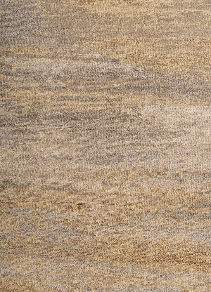 entropy beige and brown wool hand knotted Rug - CloseUp