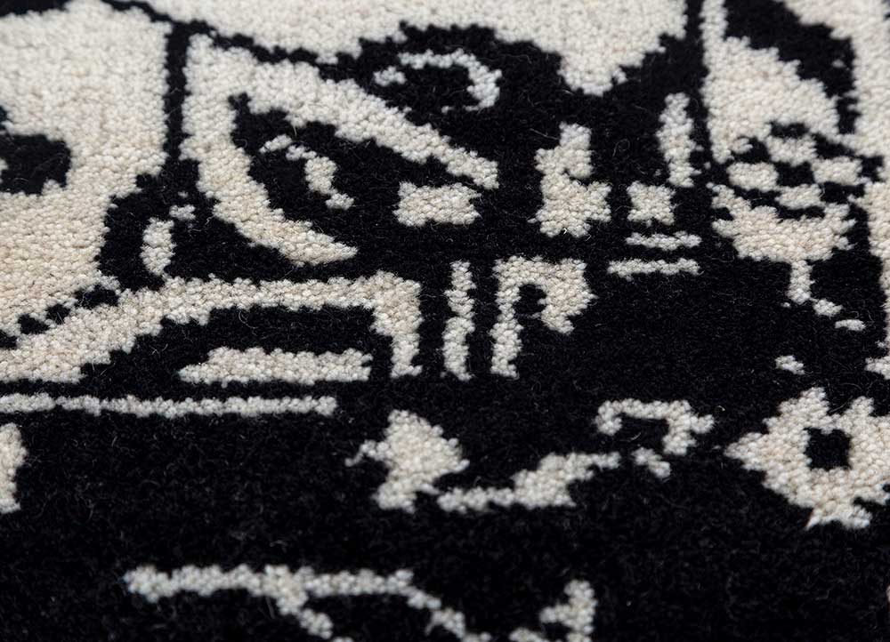 savana ivory wool hand knotted Rug - CloseUp