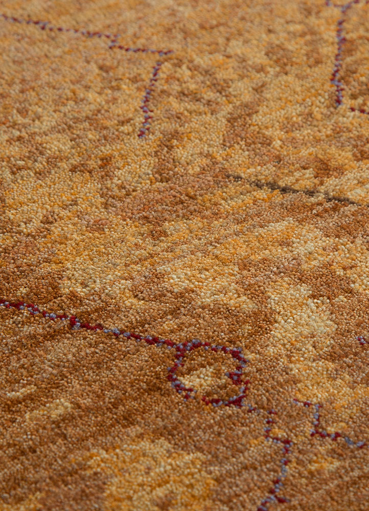manchaha beige and brown wool hand knotted Rug - CloseUp