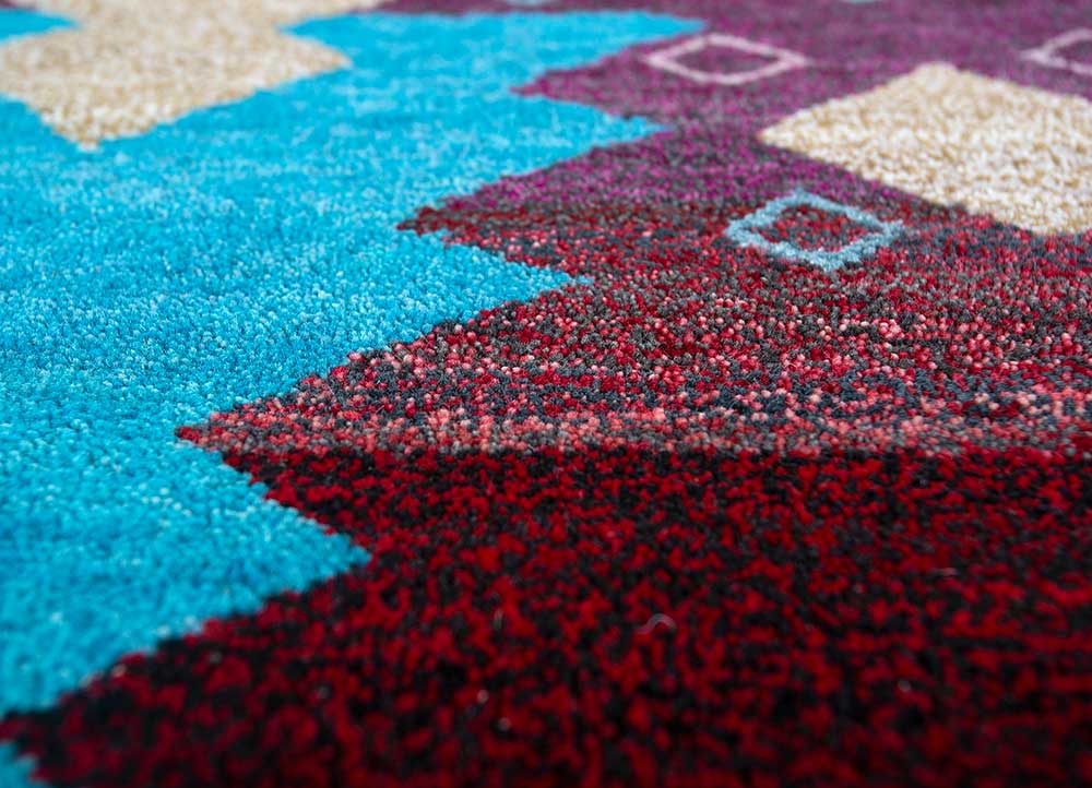 freedom manchaha pink and purple wool and bamboo silk hand knotted Rug - CloseUp