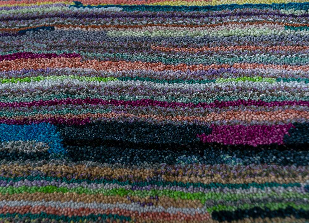 freedom manchaha multi wool and bamboo silk hand knotted Rug - CloseUp