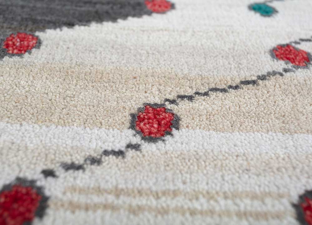 freedom manchaha ivory wool and bamboo silk hand knotted Rug - CloseUp