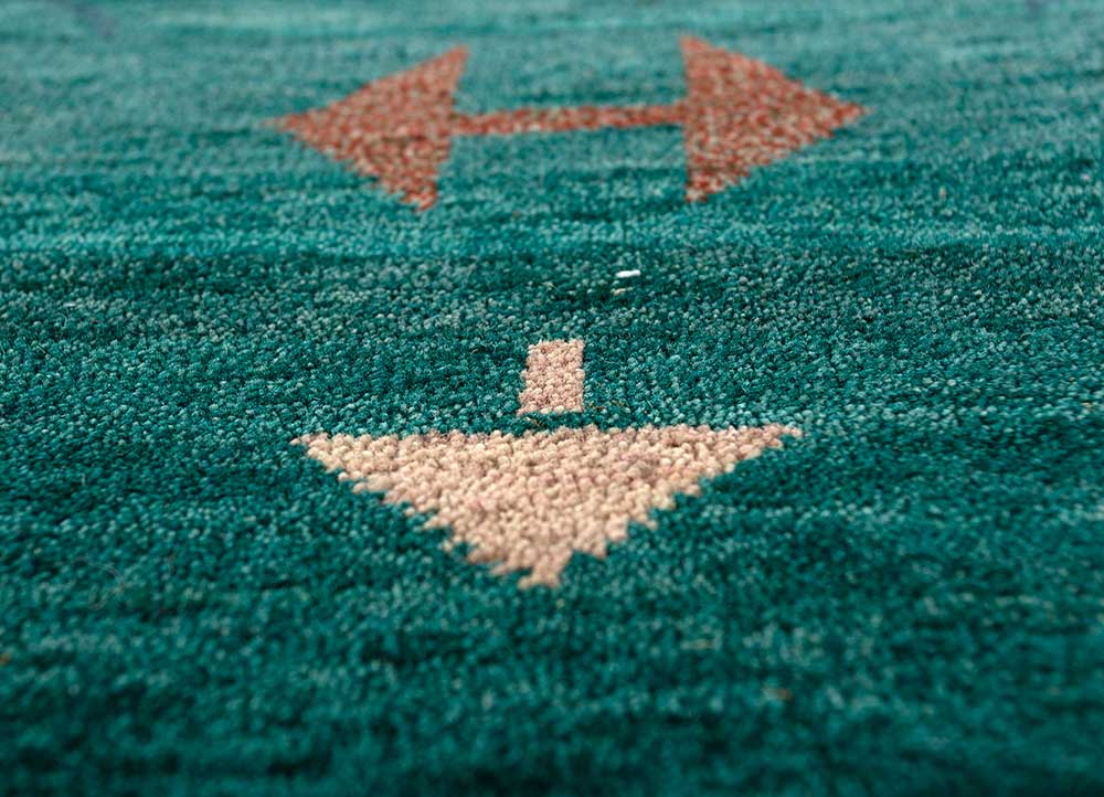 freedom manchaha blue wool and bamboo silk hand knotted Rug - CloseUp