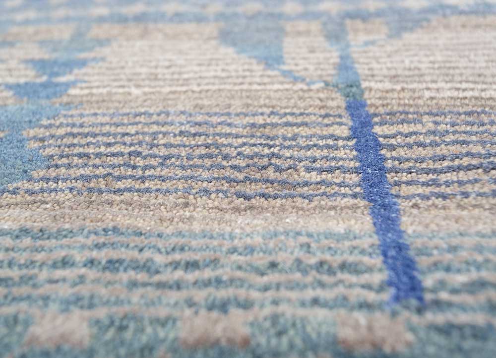 manchaha grey and black wool and bamboo silk hand knotted Rug - CloseUp