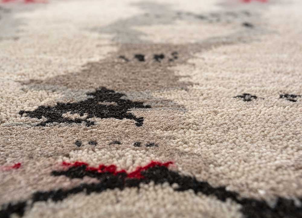 manchaha ivory wool and bamboo silk hand knotted Rug - CloseUp