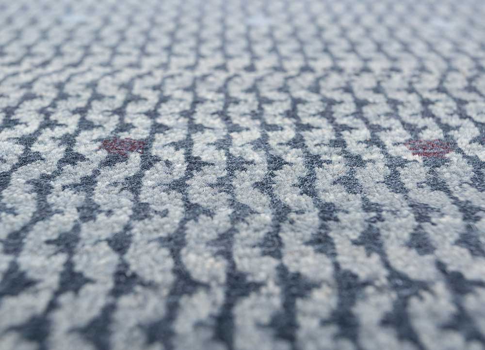 freedom manchaha blue wool and bamboo silk hand knotted Rug - CloseUp