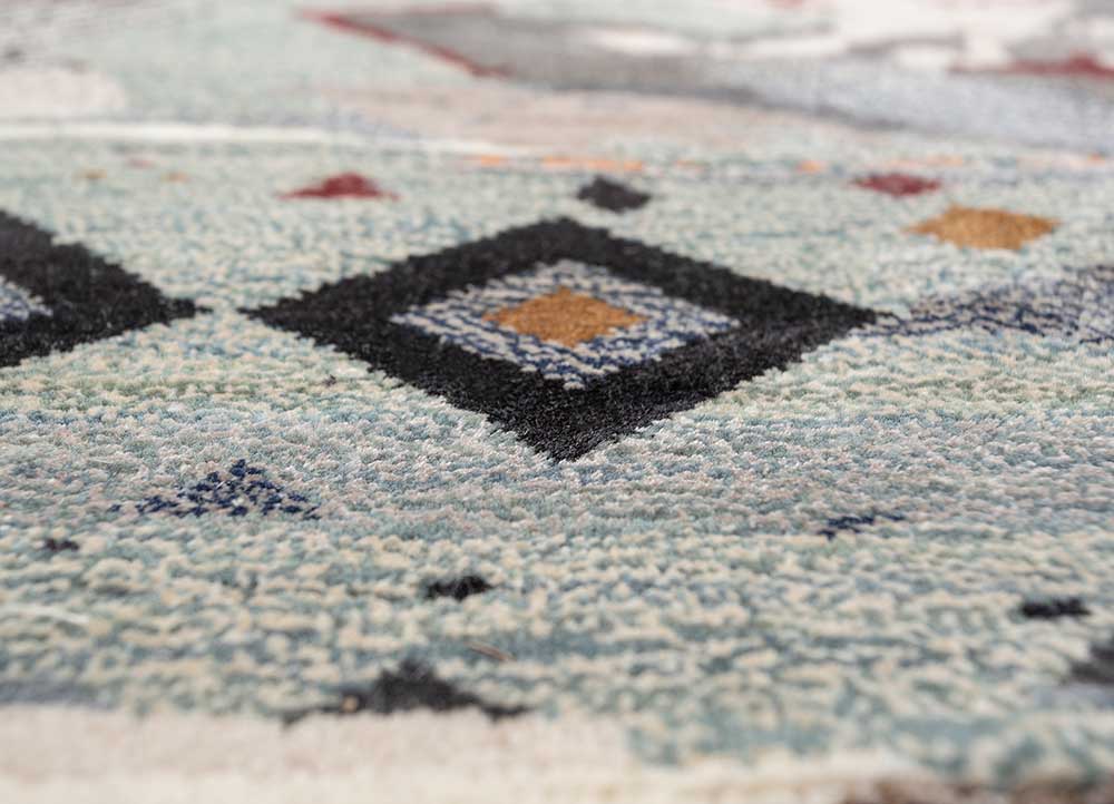 freedom manchaha ivory wool and bamboo silk hand knotted Rug - CloseUp