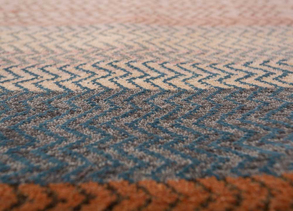 manchaha pink and purple wool and bamboo silk hand knotted Rug - CloseUp