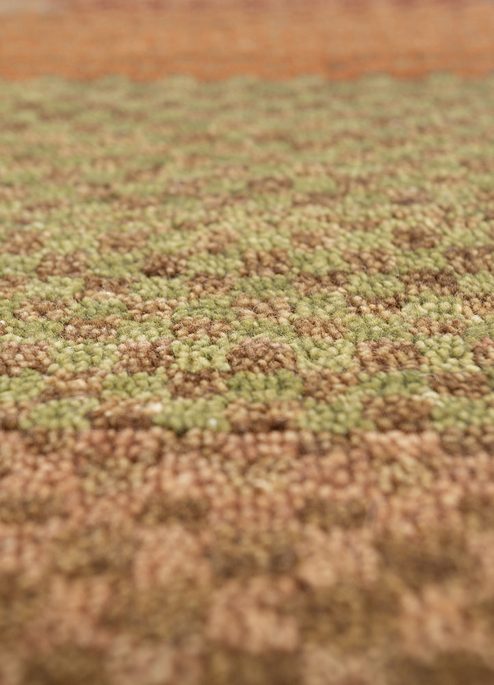 manchaha beige and brown wool and bamboo silk hand knotted Rug - CloseUp