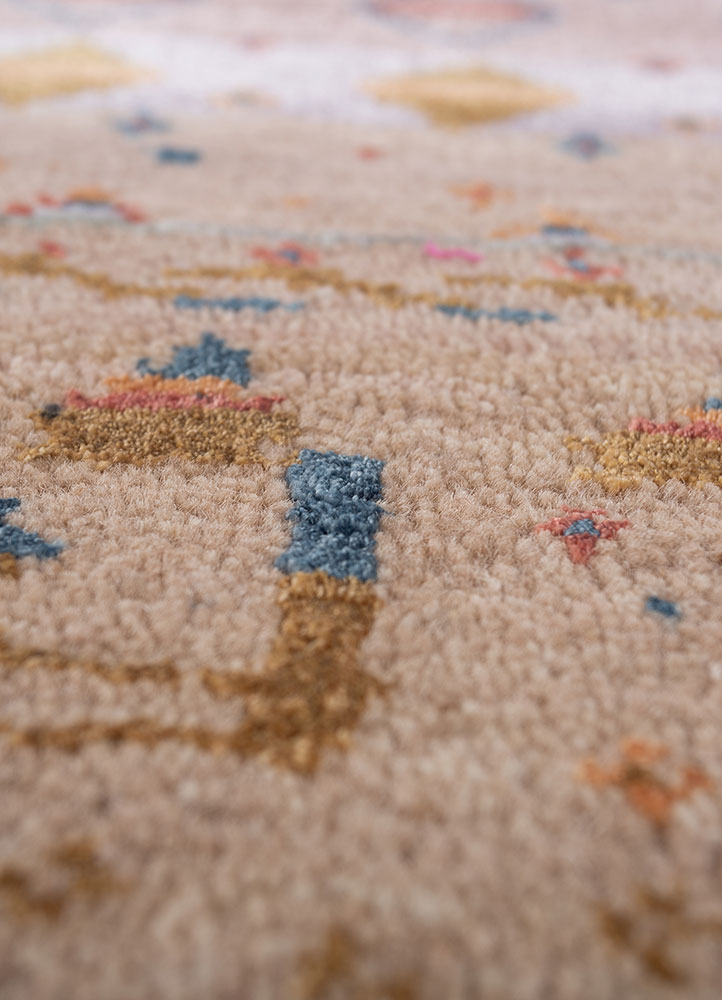 manchaha pink and purple wool and bamboo silk hand knotted Rug - CloseUp