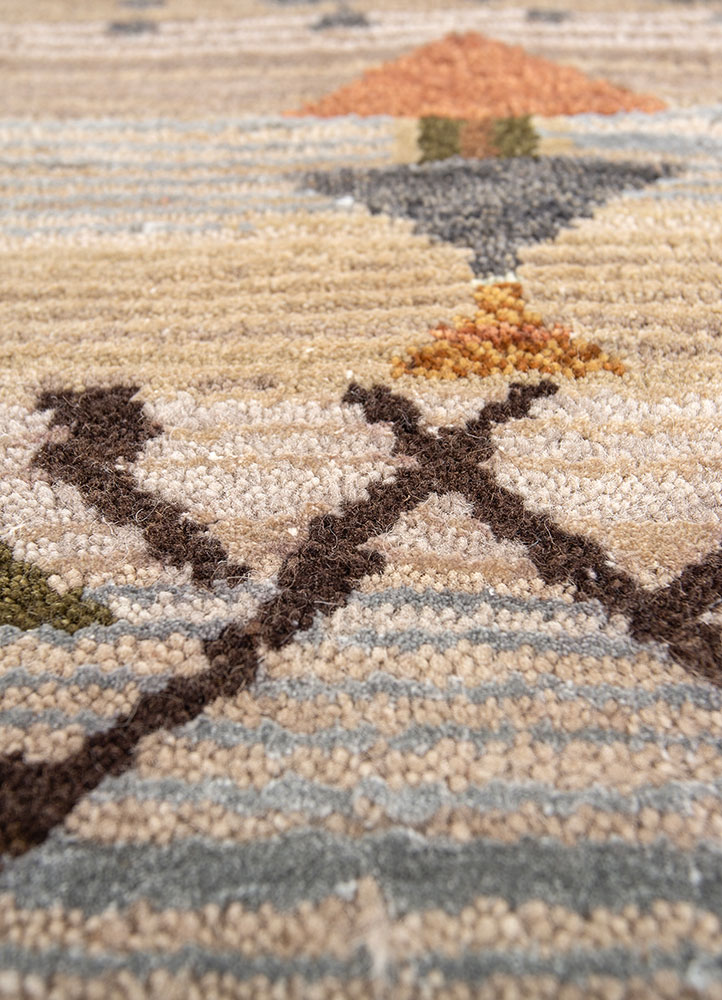 manchaha grey and black wool and bamboo silk hand knotted Rug - CloseUp