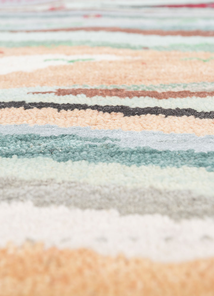 freedom manchaha blue wool and bamboo silk hand knotted Rug - CloseUp