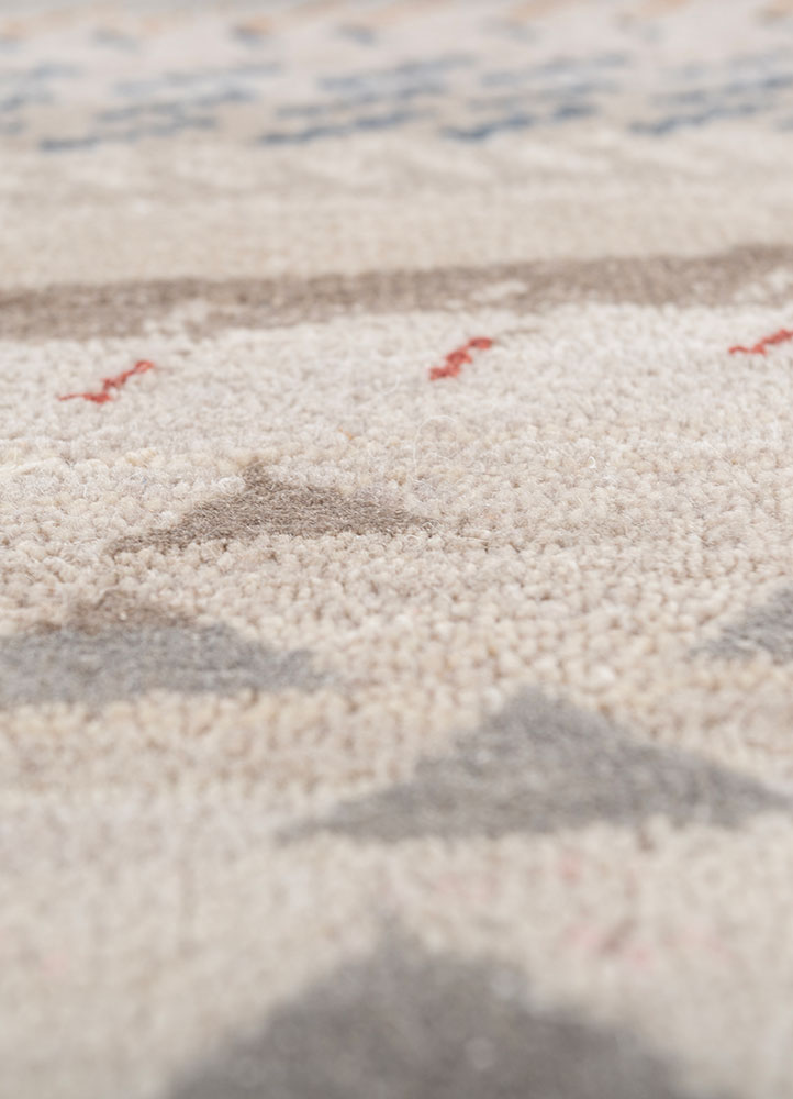 freedom manchaha ivory wool and bamboo silk hand knotted Rug - CloseUp