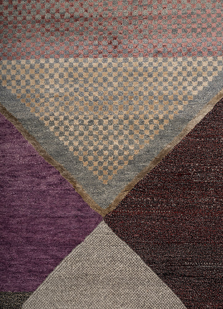 freedom manchaha green wool and bamboo silk hand knotted Rug - CloseUp