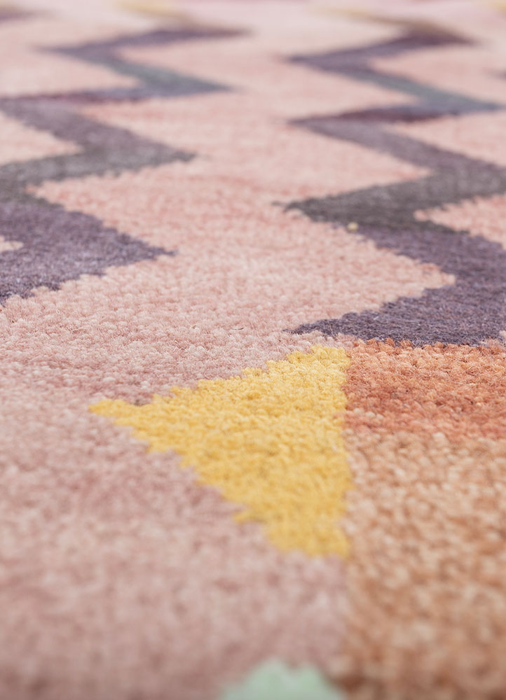 manchaha green wool and bamboo silk hand knotted Rug - CloseUp