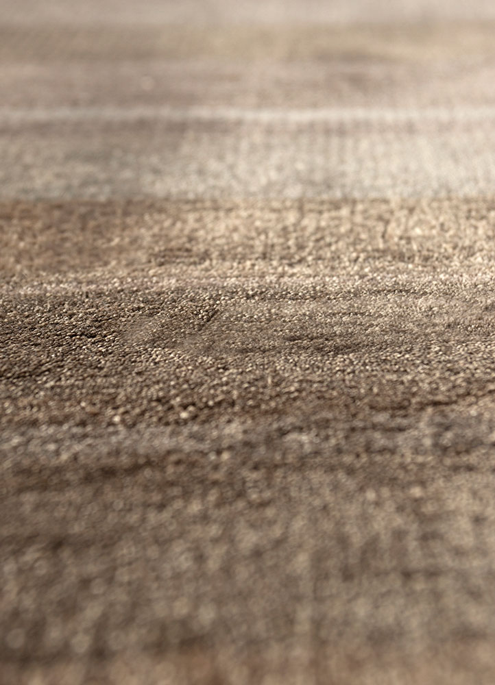 manchaha beige and brown bamboo silk hand knotted Rug - CloseUp