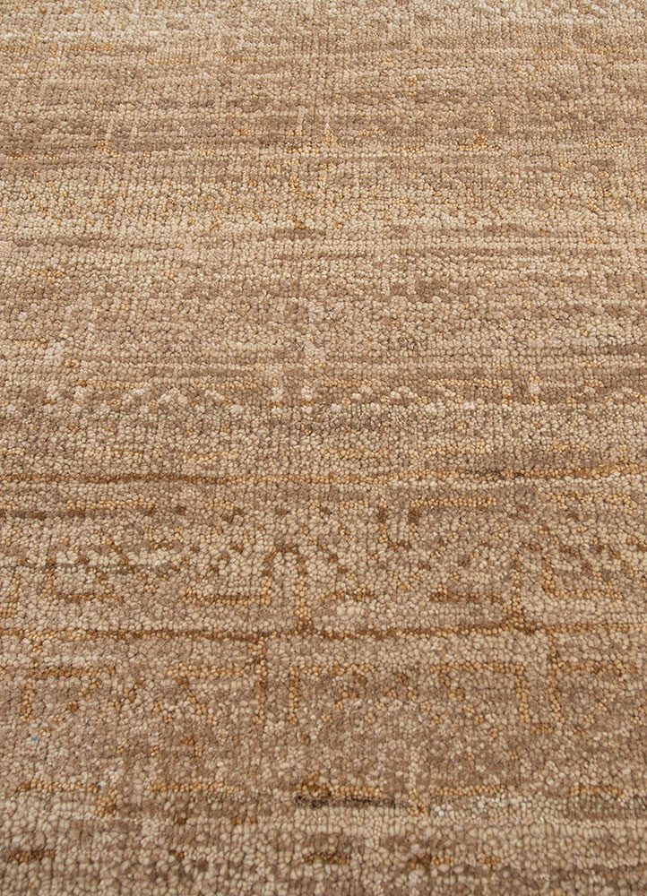 viscaya beige and brown afghan wool hand knotted Rug - CloseUp