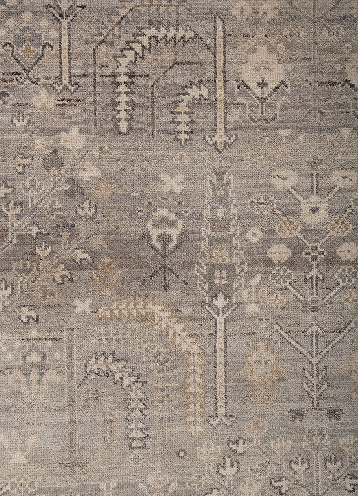 erbe grey and black afghan wool hand knotted Rug - CloseUp
