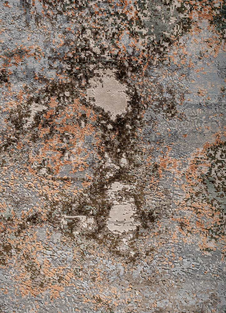 uvenuti ivory wool and bamboo silk hand knotted Rug - CloseUp