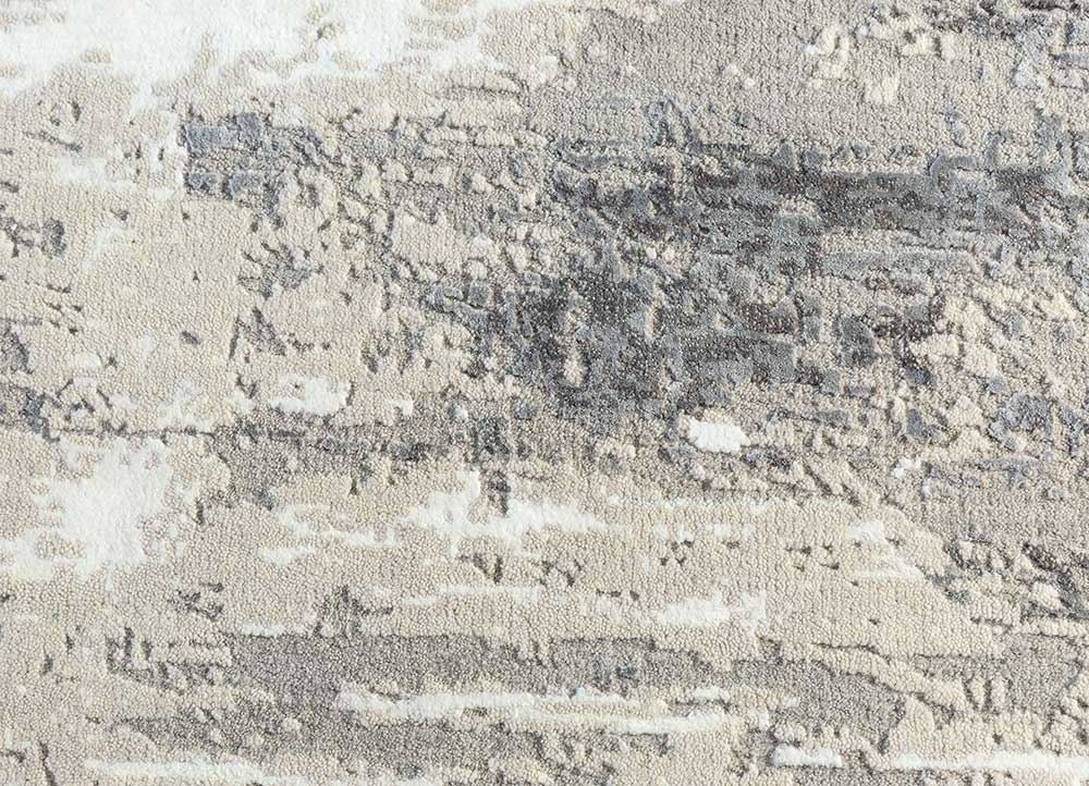 uvenuti grey and black wool and bamboo silk hand knotted Rug - CloseUp
