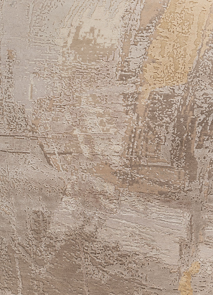 uvenuti ivory wool and bamboo silk hand knotted Rug - CloseUp