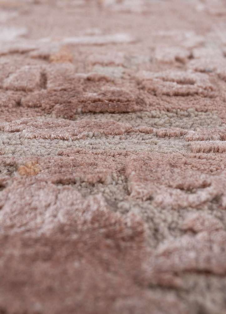 uvenuti pink and purple wool and bamboo silk hand knotted Rug - CloseUp