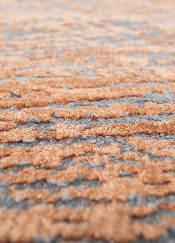 uvenuti blue wool and bamboo silk hand knotted Rug - CloseUp