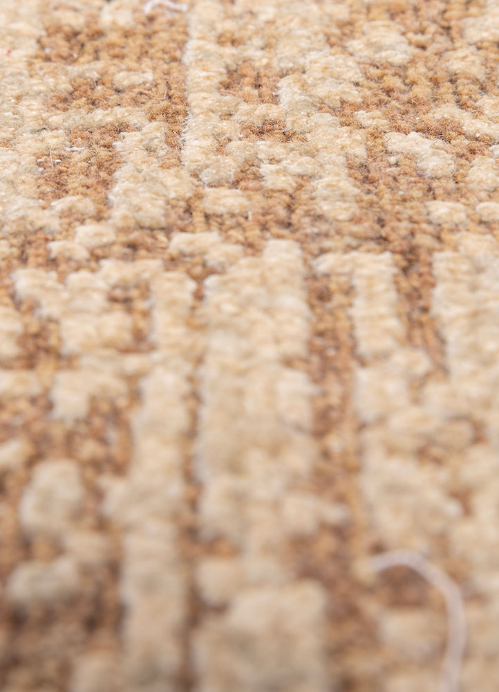 entropy red and orange wool and silk hand knotted Rug - CloseUp